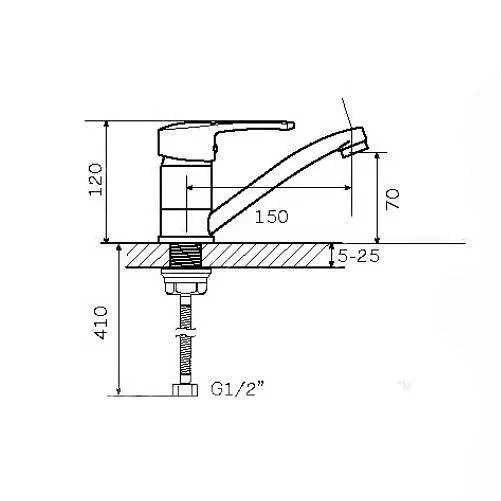Змішувач для кухні Zegor PED4-B181 одноважільний 30412 - фото 2