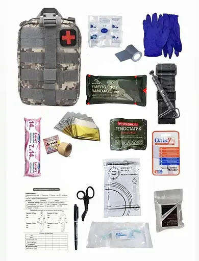 Аптечка укомплектованная №9 в подсумке с быстрым сбросом - фото 1