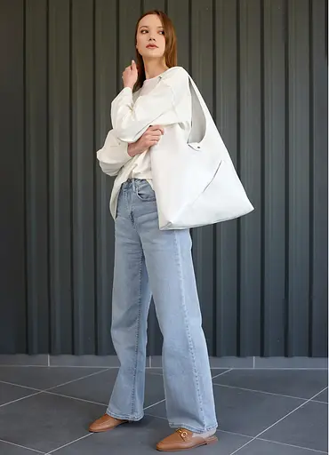 Женская сумка Sambag HOBO M белый 35 х 40 х 8 см (53200008) - фото 10