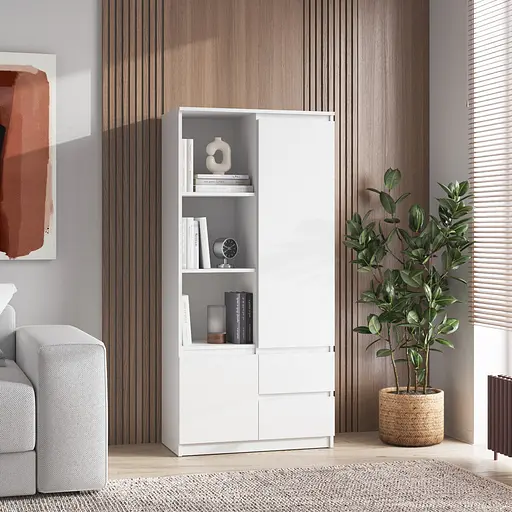 Шкаф для книг Vays R-26 пенал с полками и ящиками ЛДСП 80x40x170 см для дома офиса гостиной