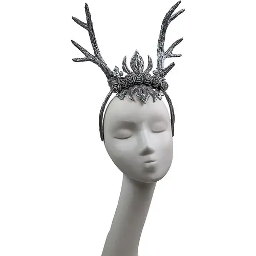 Рога Серебристый олень на обруче - фото 2