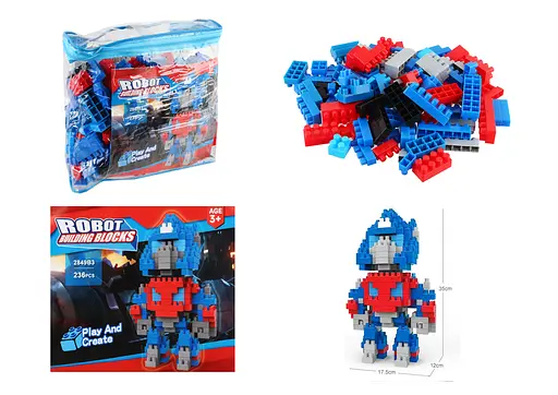 Конструктор "Робот", 236 елементів, у сумці, 30x25x10 см