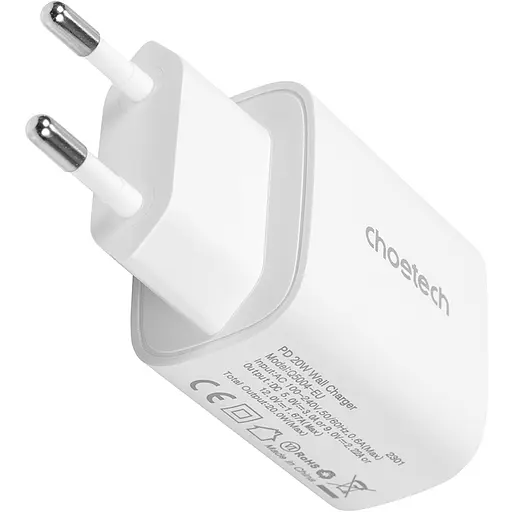 Зарядний пристрій Choetech USB Type-C, 20W, PD3.0, QC3.0