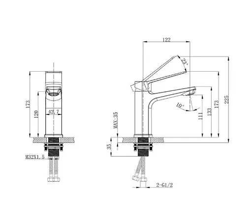 Змішувач для раковини Mixxus Wilson 001 Black (MI7127) - фото 2
