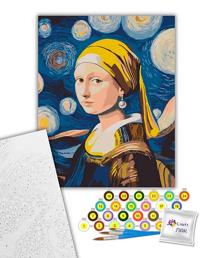 Набір для розпису ArtCraft Мона з перловою сережкою 40х50 см (10181-AC) - фото 2