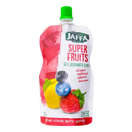 Упаковка смузі Jaffa Super Fruits Pouch Яблуко-чорниця-аронія-малина 1.2 кг (120 г х 10 шт.) - фото 2