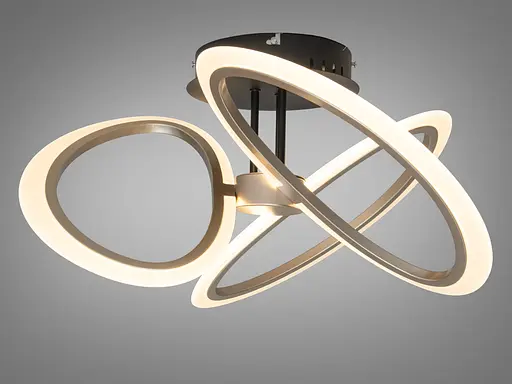 Стельова світлодіодна люстра WG5144-3 шампань три кільця 45 Вт з пультом CCT 3200 - фото 1