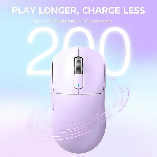 Мышка игровая беспроводная Attack Shark X3 PixArt PAW3395 26000DPI Lilac - фото 5