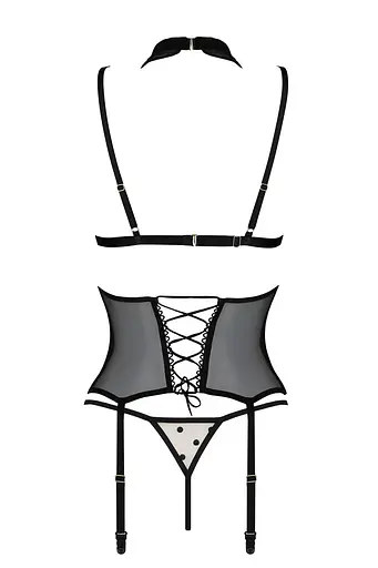Корсет с открытой грудью Passion DOMINICA CORSet L/XL beige пажи для чулок стринги - фото 4