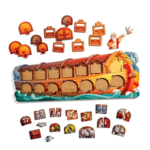 Розвиваючий пазл-вкладиш Ноїв ковчег PSD275 з фоном - фото 3