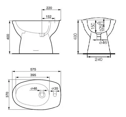 Биде напольное Cersanit Eko K07-157 Белый 30412 - фото 3