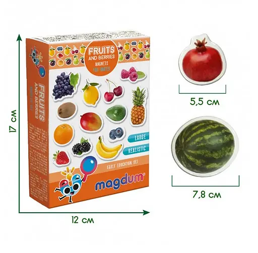 Набор магнитиков Magdum Фрукты и ягоды ML4031-11 EN в коробке (4820215152594) - фото 2
