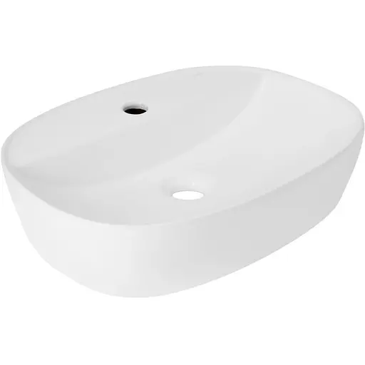 Раковина накладная Qtap Scorpio 500x380x120 мм, White, овальная, без донного клапана QT14116533W - фото 1