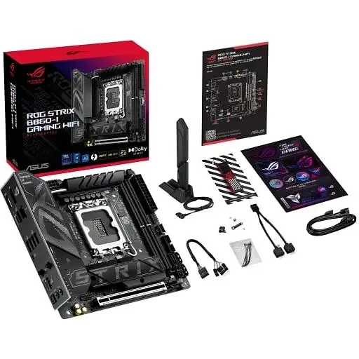Материнська плата Asus Rog Strix B860-I Gaming WIFI s1851 B860 2xDDR5 M.2 DP HDMI USB Type-C Wi-Fi BT mITX - фото 2