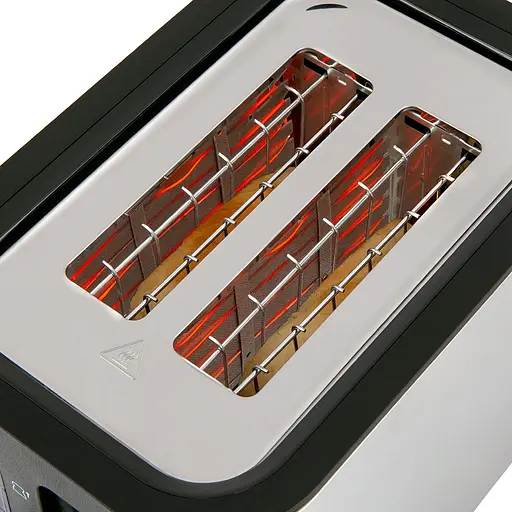 Тостер Russell Hobbs Heaton нержав. підігрів розморожування чорний+нерж. - фото 2