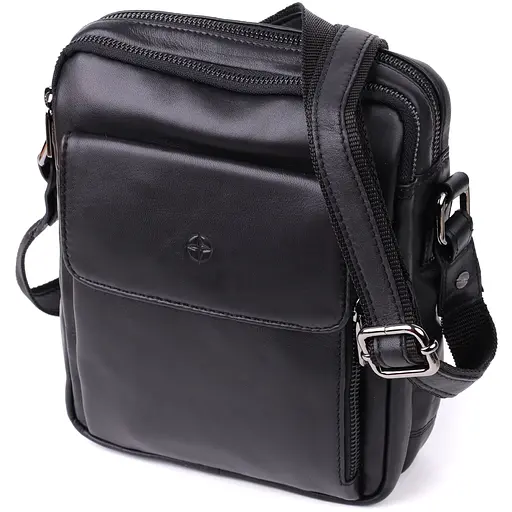 Стильна чоловіча сумка через плече із натуральної шкіри TONY PEROTTI 17,5х22х7 см sum0028957 - фото 1