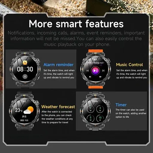 Розумний наручний годинник Smart Avation Pro Steel 2 ремінця (Чорний) - фото 8