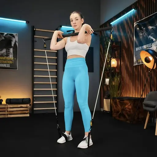 Палка гимнастическая с эспандерами Trex Sport TX-023TS 14-74кг - фото 6