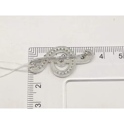 Срібна брошка Ірій з фіанітами. 9515 - фото 4