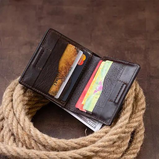 Мужской кожаный кошелек Grande Pelle 9.5х10х2 см acs0016031 - фото 8