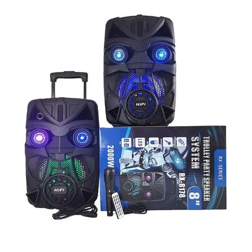 Акустична колонка BT Speaker RX-8178 Сабвуфер 8" 20W + Bluetooth + караоке - фото 3