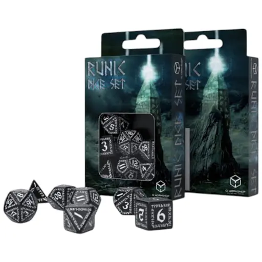Набір кубиків Runic Black & white Dice Set , 7 шт. (SRUN01)