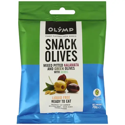 Оливки Olymp Мікс зелені та Каламата з травами 70 г (762479)