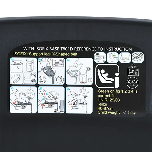 База под автокресло Bambi ME 1176 i-LINE Base i-SIZE R129 с креплением ISOFIX и опорной ногой, Черная - фото 4