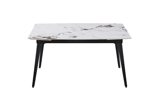 Стіл Prestol Люкс білий глянець 1200/1800х800х760 чорні ноги