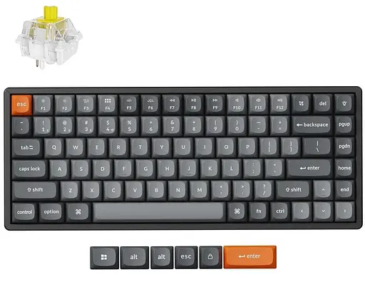 Клавіатура Keychron K2 Max 75% Compact K Super Banana EN/UKR RGB Black (K2M-C4-UA) - фото 1