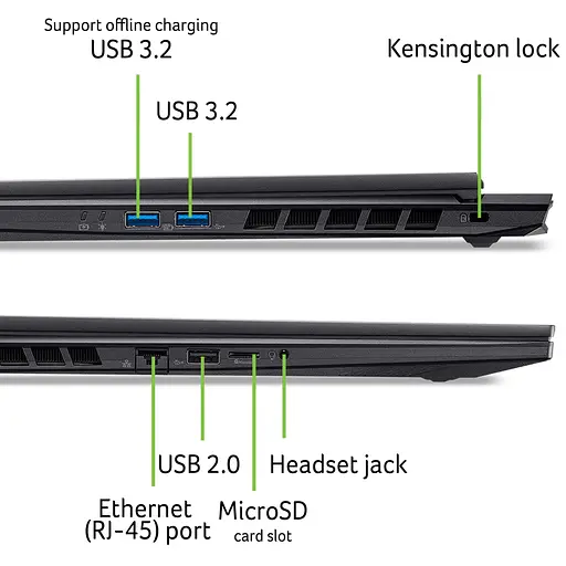 Ноутбук Acer Nitro 18 AN18-61 18" WQXGA IPS AMD R7-350 32GB F2TB NVD5070-8 Lin чорний - фото 3