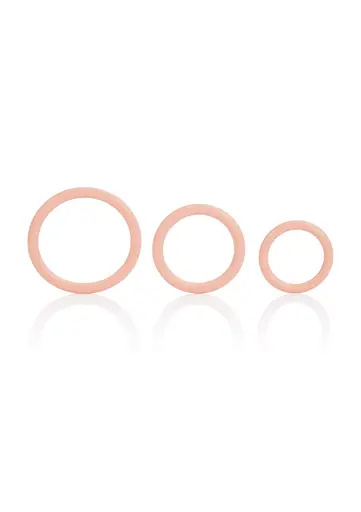 Ерекційне кільце CalExotics Tri-Rings 3 шт тілесний - фото 2