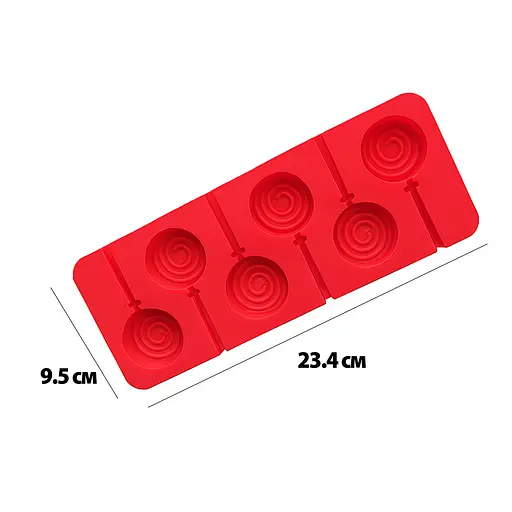 Силиконовая форма для леденцов и конфет на палочке "Спираль", Kitchen Master Красный 87618 - фото 3