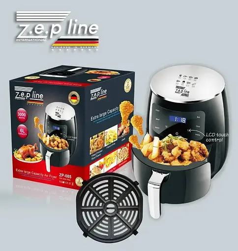 Аеро фритюрниця Zepline ZP-085 повітряна безмасляна 3000 Вт 6л Сріблястий - фото 4