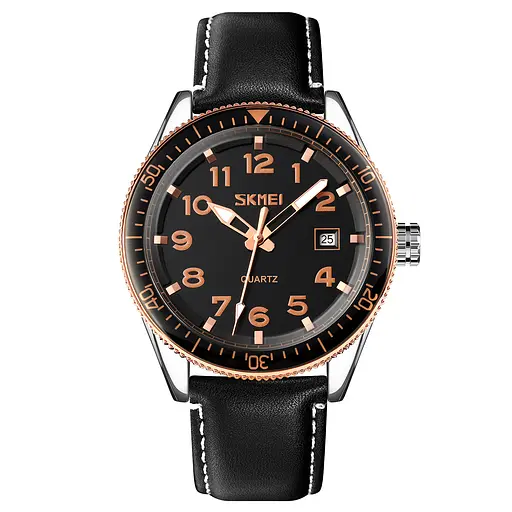 Наручний годинник чоловічий 9232LRGBK Rose-Gold Black Leather Skmei acs0029859 - фото 1