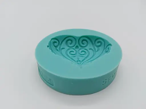 Молд силиконовый кондитерский для мастики и шоколада Сердце 8x8 см, Kitchen Master Бирюзовый 87472 - фото 2