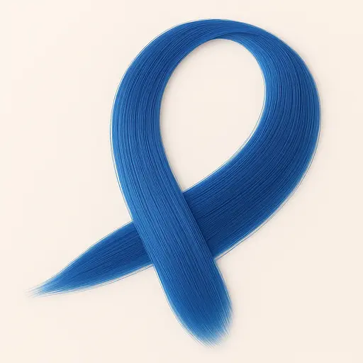 Пасмо прямих термостійких волосків на шпильці 60 см Блакитний - фото 1