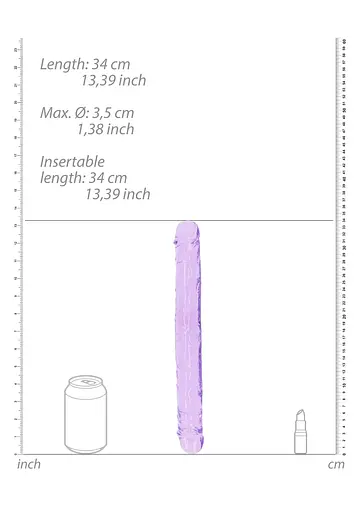 Двосторонній фалоімітатор RealRock Double Dong, 34 см (фіолетовий) - фото 4