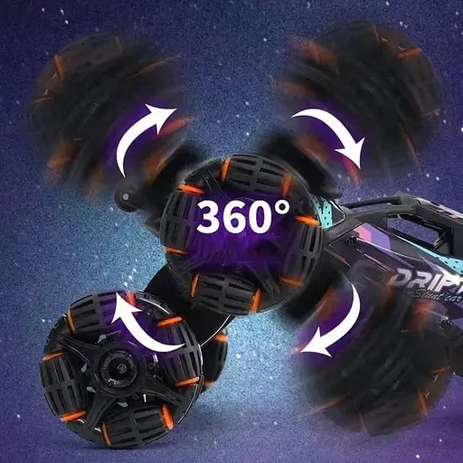 Трюкова шестиколісна машинка на радіокеруванні 2.4 HGz, помаранчевий із синім - фото 7