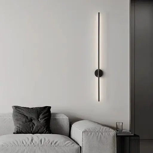 Видовжене чорне LED бра 90 см Арт. W 007/900 BK Line F - фото 1