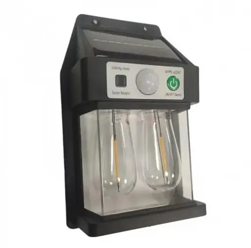 Вуличний накладний світильник Solar wall lamp YX-777-2W Ліхтар на сонячних батареях з датчиком руху Black - фото 3