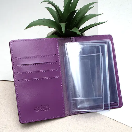 Обложка на права женская кожаная HC-18 (фуксия) на права старого образца - фото 3