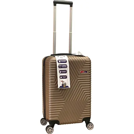 Чемодан Маленький (S) Поликарбонат На 4-х Двойных Колесах 50л POLO ПК005-S Золотой