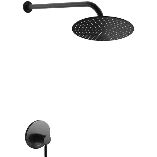 Душова система Kohlman Roxin 30 black + BOX прихованого монтажу KPL-QW220RBR30, Чорний матовий - фото 1