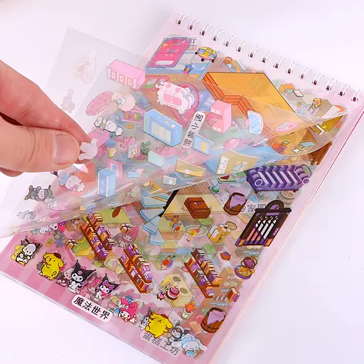 Набір 3D наліпок 2в1 румбокс Куромі 4 шт. 32 сторінки різні кольори (25-358) - фото 4