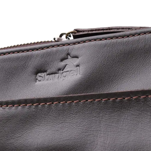 Вертикальна чоловіча сумка через плече із гладкої натуральної шкіри SHVIGEL 19,5х25х5 см sum0027436 - фото 5