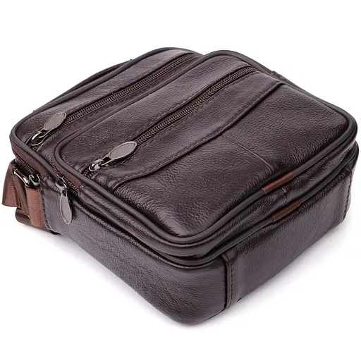 Невелика вертикальна сумка з ручкою для чоловіків із натуральної шкіри Vintage 17х19,5х7 см sum0027475 - фото 5