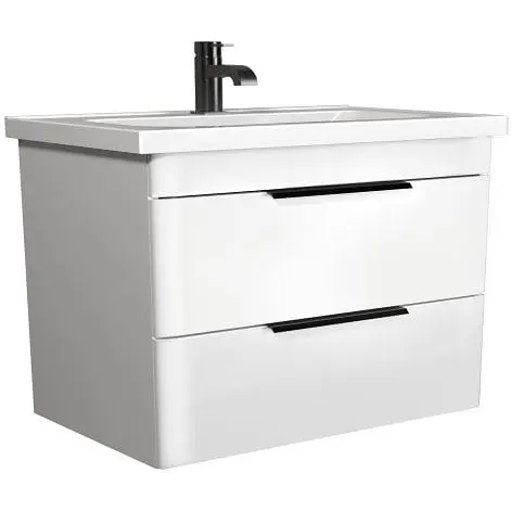 Тумба Мойдодир Iris 80-А з умивальником Fenova 80 підвісна Білий - фото 1