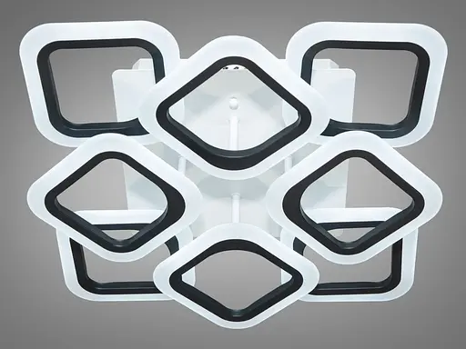 Стельова світлодіодна акрилова люстра з пультом, 80W, чорна - фото 2