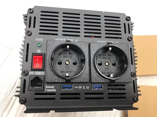 Інвертор перетворювач напруги Edecoa Spannungswandler DPM20 12-230V 2000W чистий синус (дві розетки) - фото 6